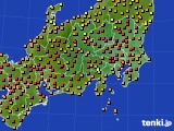 関東・甲信地方のアメダス実況(気温)(2018年06月25日)