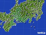 2018年06月25日の東海地方のアメダス(風向・風速)