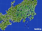 関東・甲信地方のアメダス実況(風向・風速)(2018年06月27日)