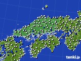 中国地方のアメダス実況(風向・風速)(2018年06月27日)