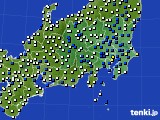 関東・甲信地方のアメダス実況(風向・風速)(2018年06月29日)