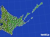 道東のアメダス実況(風向・風速)(2018年06月29日)