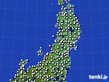 2018年07月01日の東北地方のアメダス(風向・風速)