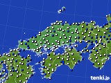 中国地方のアメダス実況(風向・風速)(2018年07月01日)