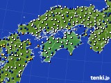 四国地方のアメダス実況(風向・風速)(2018年07月03日)