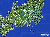 2018年07月04日の関東・甲信地方のアメダス(風向・風速)