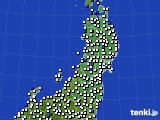 2018年07月06日の東北地方のアメダス(風向・風速)