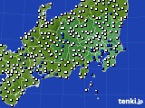 関東・甲信地方のアメダス実況(風向・風速)(2018年07月07日)