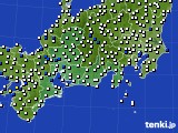 2018年07月08日の東海地方のアメダス(風向・風速)