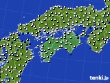 四国地方のアメダス実況(風向・風速)(2018年07月09日)