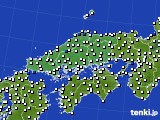 中国地方のアメダス実況(風向・風速)(2018年07月12日)