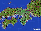 近畿地方のアメダス実況(日照時間)(2018年07月14日)
