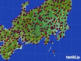 関東・甲信地方のアメダス実況(日照時間)(2018年07月15日)