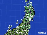 2018年07月15日の東北地方のアメダス(風向・風速)