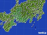 2018年07月16日の東海地方のアメダス(風向・風速)