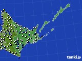 道東のアメダス実況(風向・風速)(2018年07月16日)