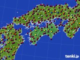 四国地方のアメダス実況(日照時間)(2018年07月18日)