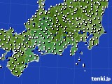 2018年07月19日の東海地方のアメダス(風向・風速)