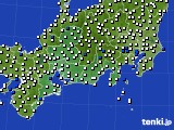 東海地方のアメダス実況(風向・風速)(2018年07月19日)