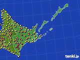 道東のアメダス実況(気温)(2018年07月21日)