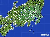 関東・甲信地方のアメダス実況(風向・風速)(2018年07月22日)