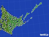 道東のアメダス実況(風向・風速)(2018年07月22日)