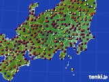 関東・甲信地方のアメダス実況(日照時間)(2018年07月23日)