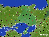 兵庫県のアメダス実況(日照時間)(2018年07月25日)