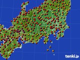 関東・甲信地方のアメダス実況(気温)(2018年07月25日)