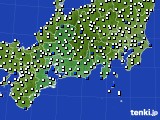 2018年07月25日の東海地方のアメダス(風向・風速)