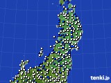 2018年07月29日の東北地方のアメダス(風向・風速)