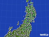 2018年07月31日の東北地方のアメダス(風向・風速)