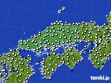 中国地方のアメダス実況(風向・風速)(2018年08月02日)