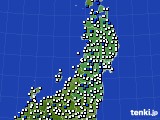 2018年08月03日の東北地方のアメダス(風向・風速)