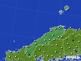 2018年08月03日の島根県のアメダス(風向・風速)