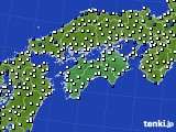 四国地方のアメダス実況(風向・風速)(2018年08月07日)