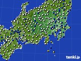 関東・甲信地方のアメダス実況(風向・風速)(2018年08月08日)