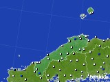2018年08月08日の島根県のアメダス(風向・風速)