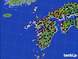 九州地方のアメダス実況(日照時間)(2018年08月09日)