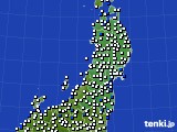 東北地方のアメダス実況(風向・風速)(2018年08月09日)