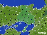 兵庫県のアメダス実況(風向・風速)(2018年08月09日)