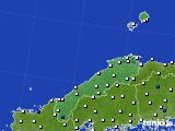 2018年08月09日の島根県のアメダス(風向・風速)