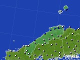 2018年08月11日の島根県のアメダス(風向・風速)