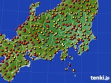 関東・甲信地方のアメダス実況(気温)(2018年08月12日)