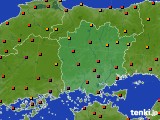 岡山県のアメダス実況(気温)(2018年08月12日)