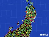 東北地方のアメダス実況(日照時間)(2018年08月14日)