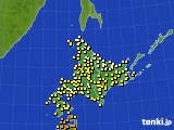 北海道地方のアメダス実況(気温)(2018年08月14日)