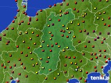 長野県のアメダス実況(気温)(2018年08月14日)