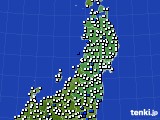 東北地方のアメダス実況(風向・風速)(2018年08月15日)