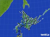 北海道地方のアメダス実況(降水量)(2018年08月16日)